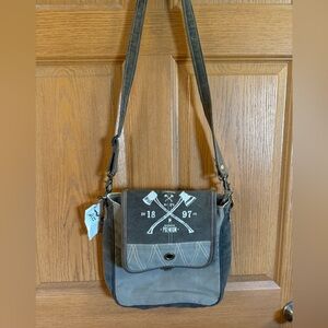 Myra Gray Canvas Crossbody Bag purse